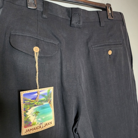 NWT Jamaica Jaxx 100% silk black flowy 9" shorts. Men's size 34 - Picture 4 of 15